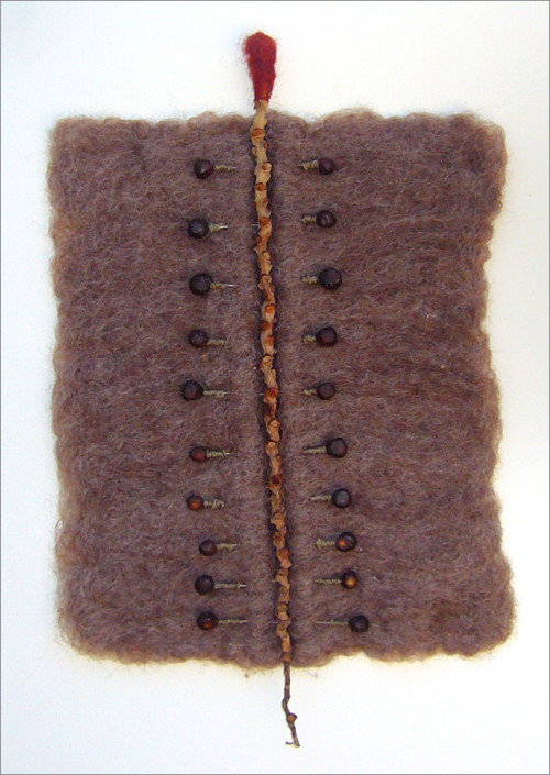 Hochhauser | "A216 Wax Stitch" | Felt and mixed media | 12.75 x 8.25 x 1 in.
