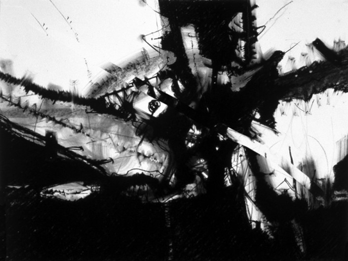 Hochhauser | "D159 Cross Pull" | Charcoal on paper | 30 x 40 in.