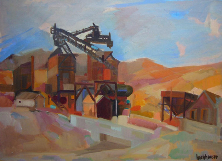 Hochhauser | "P87 Concrete Yard" | Acrylic on canvas | 18 x 24 in.