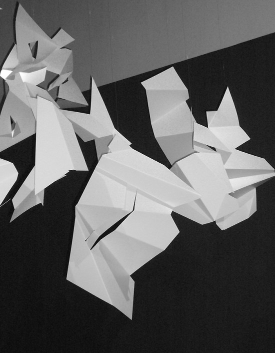 Hochhauser | "S188 Shapes in Space" | Folded, cut, and shaped paper with music | 13' x 17'
