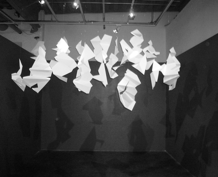 Hochhauser | "S188 Shapes in Space" | Folded, cut, and shaped paper with music | 19' x 29' x 49'