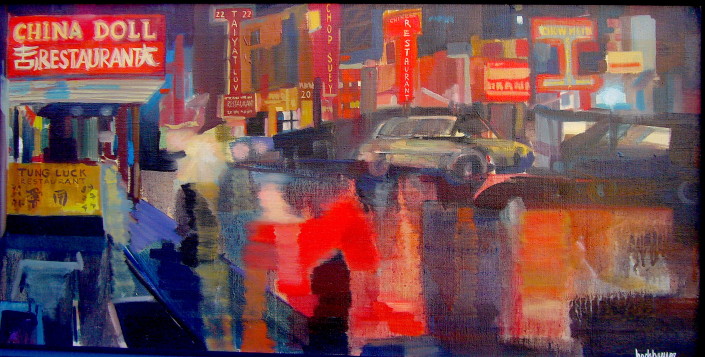 Hochhauser | "P80 Chinatown, New York" | Acrylic on canvas | 17 x 32 in. framed
